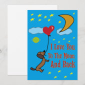 Ich Liebe dich zum Mond und zurück Dankeskarte (Vorne/Hinten)