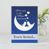 Ich Liebe dich zum Mond und zurück Einladung (Stehend Vorderseite)