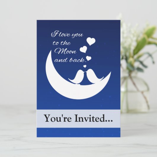 Ich Liebe dich zum Mond und zurück Einladung (Stehend Vorderseite)