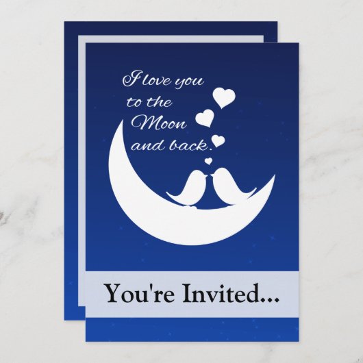 Ich Liebe dich zum Mond und zurück Einladung (Vorne/Hinten)