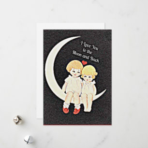 Ich Liebe dich zum Mond und zurück Feiertagskarte
