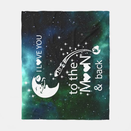 Ich Liebe dich zum Mond und zurück Fleecedecke (Vorderseite)