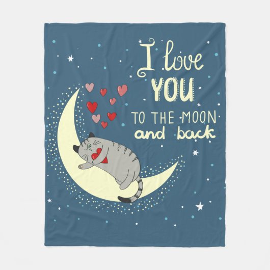 Ich Liebe dich zum Mond und zurück Fleecedecke (Vorderseite)