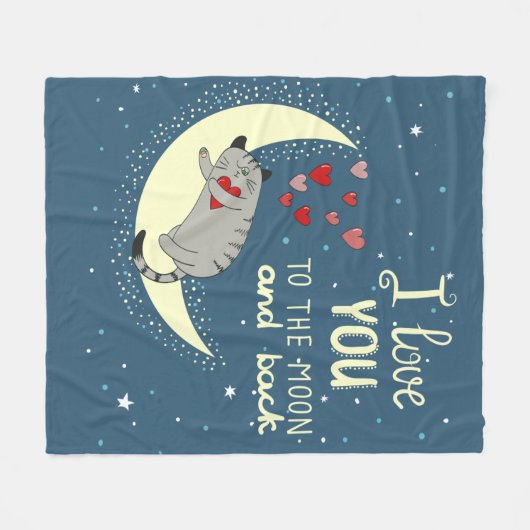 Ich Liebe dich zum Mond und zurück Fleecedecke (Vorderseite (Horizontal))