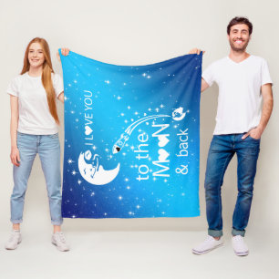 Ich Liebe dich zum Mond und zurück Fleecedecke