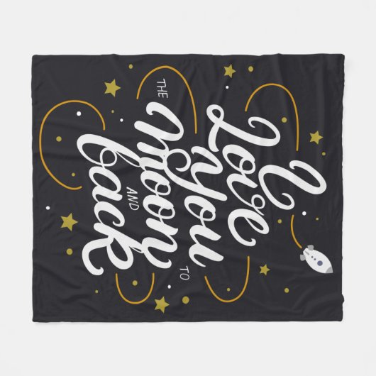 Ich Liebe dich zum Mond und zurück Fleecedecke (Vorderseite (Horizontal))