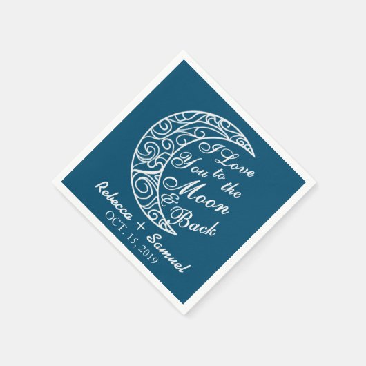 "Ich Liebe dich zum Mond und zurück" Gewohnte Hoch Serviette (Ecke)