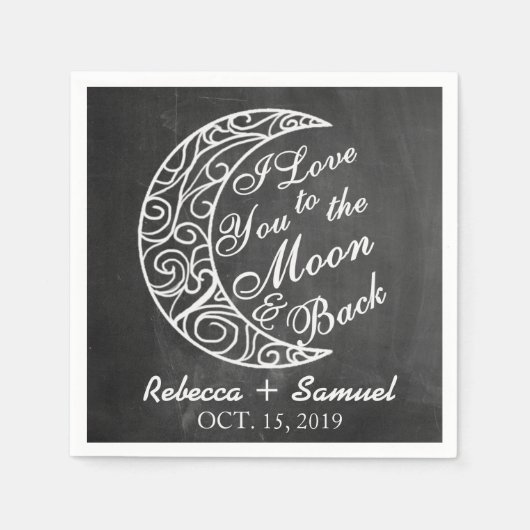 "Ich Liebe dich zum Mond und zurück" Gewohnte Hoch Serviette (Vorderseite)