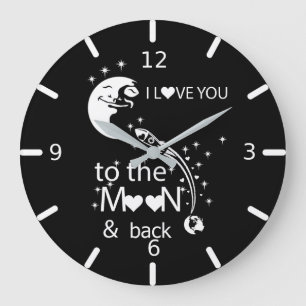 Ich Liebe dich zum Mond und zurück Große Wanduhr