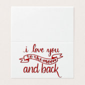 "Ich Liebe dich zum Mond und zurück" Grußkarten (Außenseite Aufgefaltet)