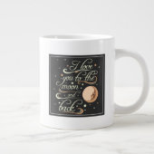 Ich Liebe dich zum Mond und zurück ins Schwarze Jumbo-Tasse (Rechts)