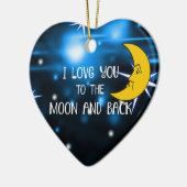 Ich Liebe dich zum Mond und zurück. Keramik Ornament (Links)