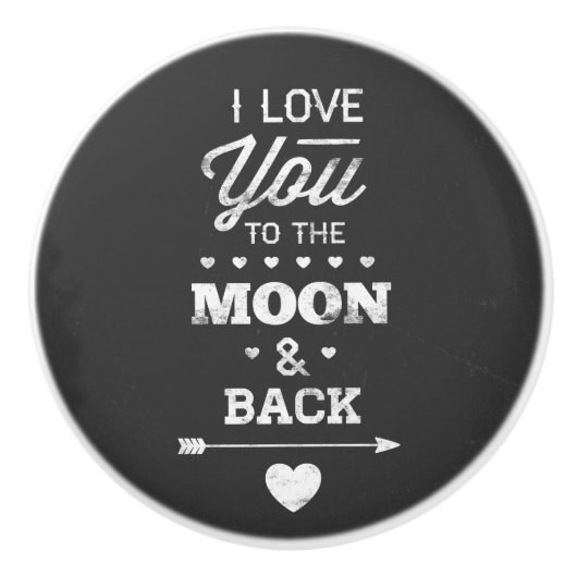 Ich Liebe dich zum Mond und zurück Keramikknauf (Vorderseite)