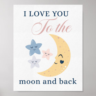 Ich Liebe dich zum Mond und zurück Kinderzimmer Poster