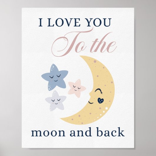 Ich Liebe dich zum Mond und zurück Kinderzimmer Poster (Vorne)