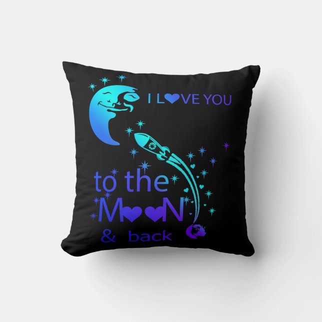 Ich Liebe dich zum Mond und zurück Kissen (Vorderseite)