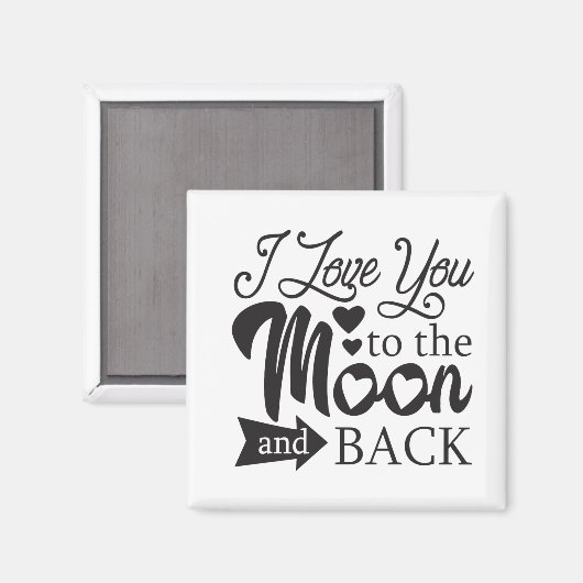 Ich Liebe dich zum Mond und zurück Magnet (Vorderseite/Rückseite)