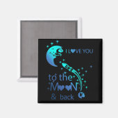 Ich Liebe dich zum Mond und zurück Magnet (Vorderseite/Rückseite)
