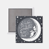 Ich Liebe dich zum Mond und zurück Magnet (Vorderseite/Rückseite)