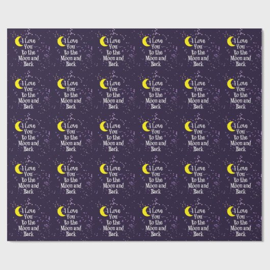 Ich Liebe dich zum Mond und zurück - Mann im Mond Geschenkpapier (Flach)