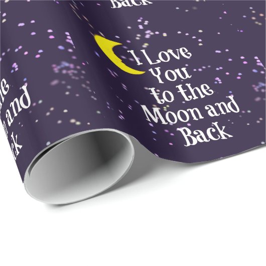 Ich Liebe dich zum Mond und zurück - Mann im Mond Geschenkpapier (Rolleneckpunkt)