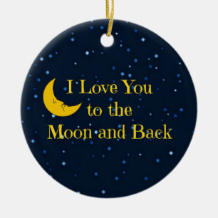 Ich Liebe dich zum Mond und zurück, Mann im Mond Keramikornament