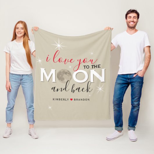 Ich Liebe dich zum Mond und zurück | Paarnamen Fleecedecke (Beispiel)