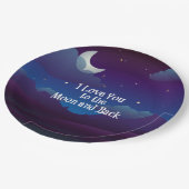 Ich Liebe dich zum Mond und zurück. Pappteller (Schrägansicht)