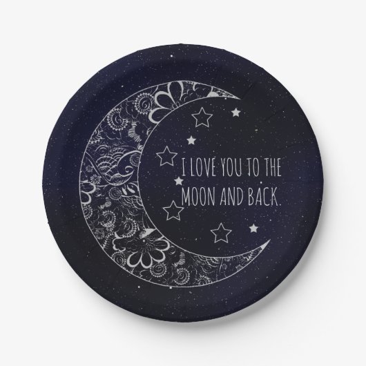 Ich Liebe dich zum Mond und zurück Pappteller (Vorderseite)