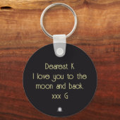 Ich Liebe dich zum Mond und zurück - Personalisier Schlüsselanhänger (Rückseite)