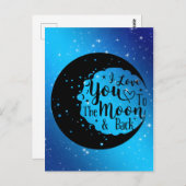 Ich Liebe dich zum Mond und zurück Postkarte (Vorne/Hinten)