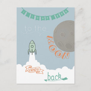Ich Liebe dich zum Mond und zurück Postkarte