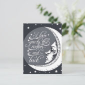 Ich Liebe dich zum Mond und zurück Postkarte (Stehend Vorderseite)