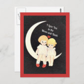 Ich Liebe dich zum Mond und zurück Postkarte (Vorne/Hinten)