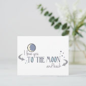 Ich Liebe dich zum Mond und zurück Postkarte (Stehend Vorderseite)