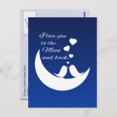 Ich Liebe dich zum Mond und zurück Postkarte (Vorne/Hinten)