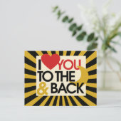 Ich Liebe dich zum Mond und zurück Postkarte (Stehend Vorderseite)