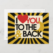Ich Liebe dich zum Mond und zurück Postkarte (Vorne/Hinten)