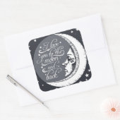 Ich Liebe dich zum Mond und zurück Quadratischer Aufkleber (Umschlag)