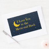 Ich Liebe dich zum Mond und zurück Rechteckiger Aufkleber (Umschlag)