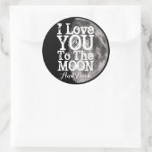 Ich Liebe dich zum Mond und zurück Runder Aufkleber (Tasche)