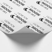 Ich Liebe dich zum Mond und zurück Schwarz-weiß Geschenkpapier (Ecke)