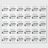 Ich Liebe dich zum Mond und zurück Schwarz-weiß Geschenkpapier (Flach)