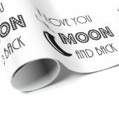Ich Liebe dich zum Mond und zurück Schwarz-weiß Geschenkpapier (Rolleneckpunkt)