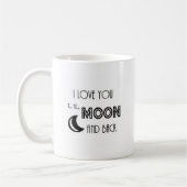 Ich Liebe dich zum Mond und zurück Schwarz-weiß Kaffeetasse (Links)