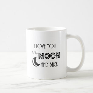 Ich Liebe dich zum Mond und zurück Schwarz-weiß Kaffeetasse