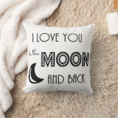 Ich Liebe dich zum Mond und zurück Schwarz-weiß Kissen (Decke)