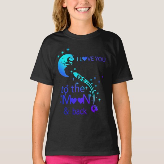 Ich Liebe dich zum Mond und zurück T-Shirt (Vorderseite)