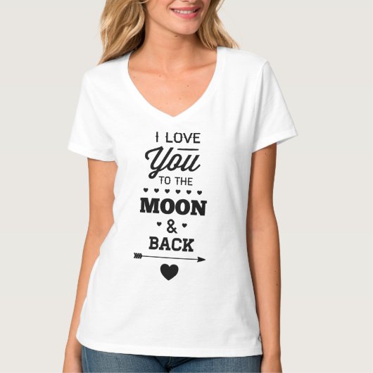 Ich Liebe dich zum Mond und zurück T-Shirt (Vorderseite)