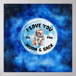 Ich Liebe dich zum Mond und zurück zum französisch Poster